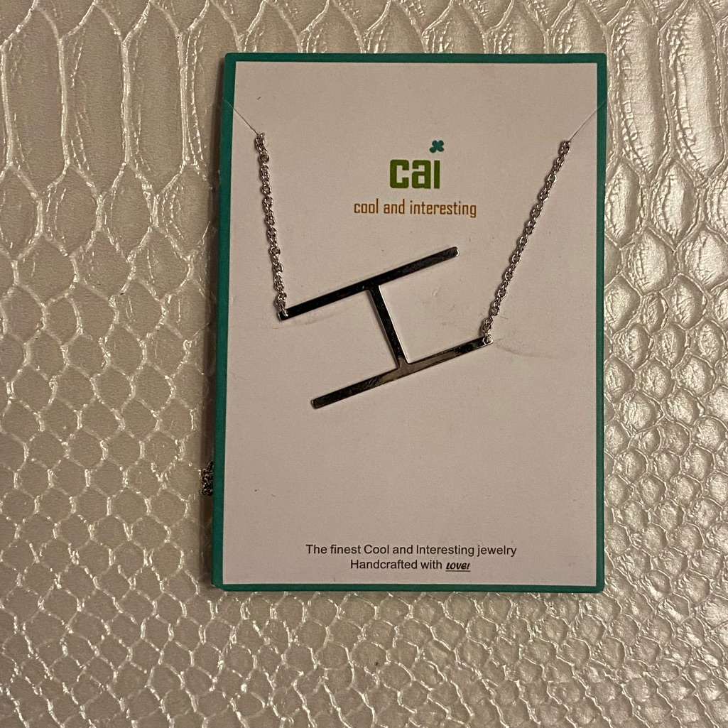 Slanted H Initial Necklce